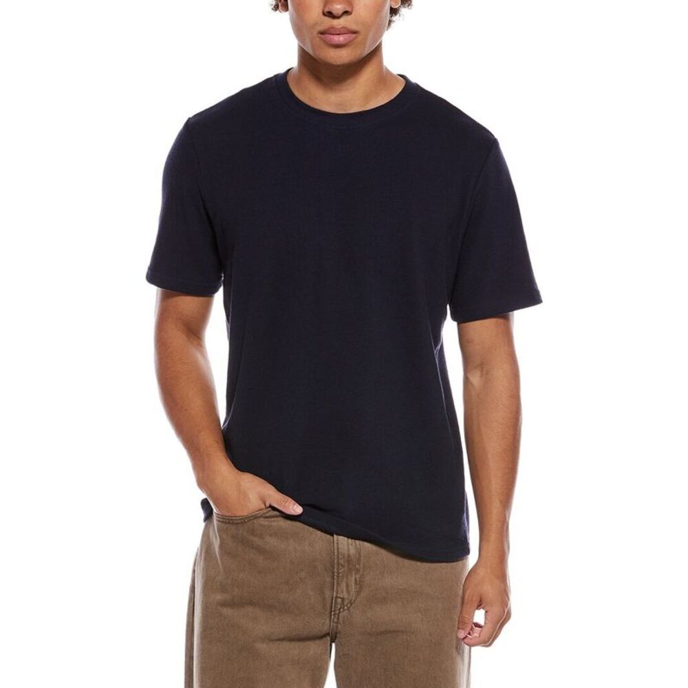 Slate & Stone Mens  Textured Knit Crewneck T-Shirt, Navy